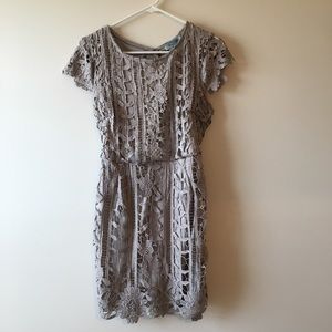 She + Sky light gray lace dress